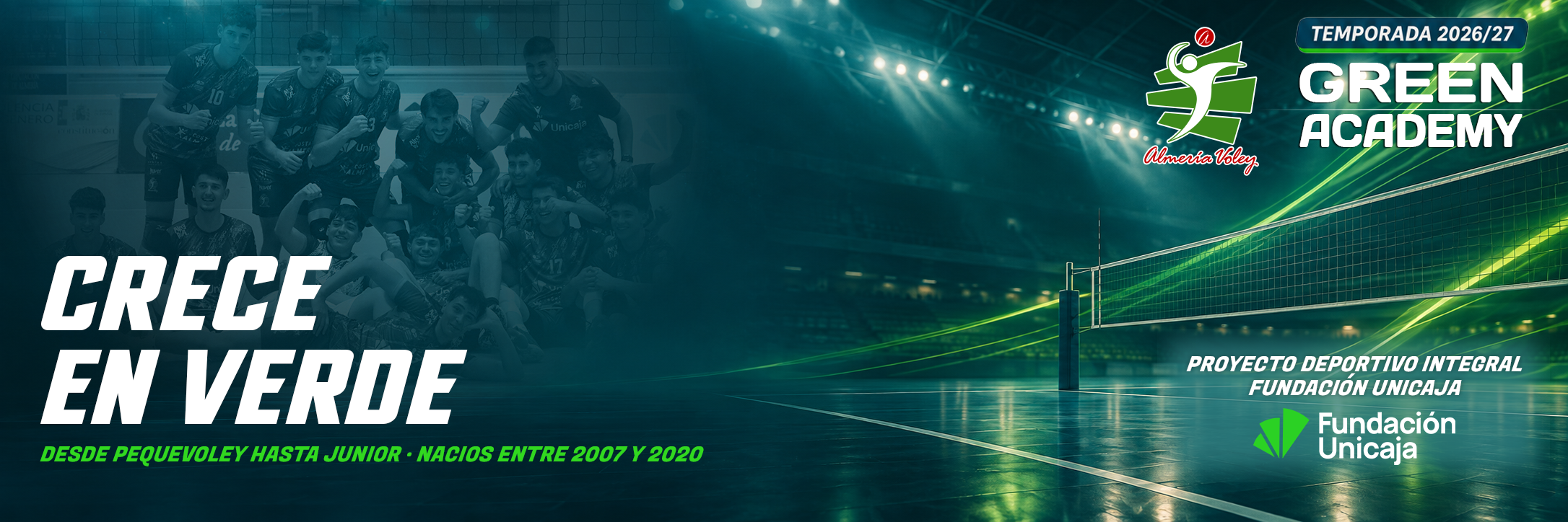 Green Academy, la academia de categorías inferiores del Club Voleibol Almería, temporada 2026/27